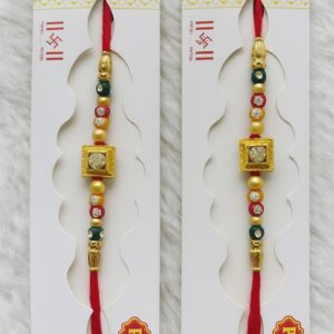 Multicolor Premium Square Stone Rakhi
