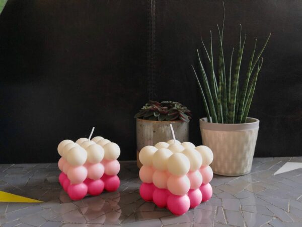 Triple Colored Bubble Candle - Image 3