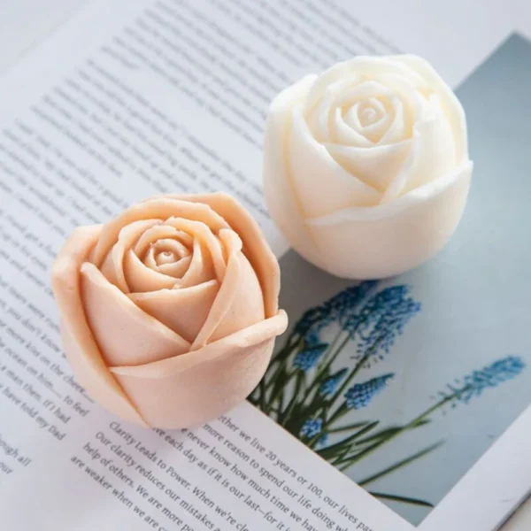 Radiant Rose Flower Candle | Rose Day Candles Set Of 2 - Image 2