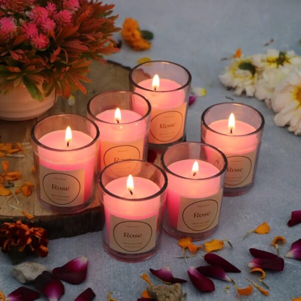Highly Scented Glass Votive Candles - Pack of 6 - Image 3