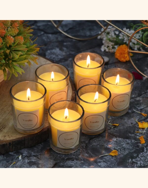 Highly Scented Glass Votive Candles - Pack of 6 - Image 4
