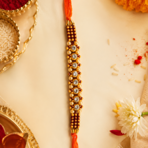 Orange Thread With Wooden Stone